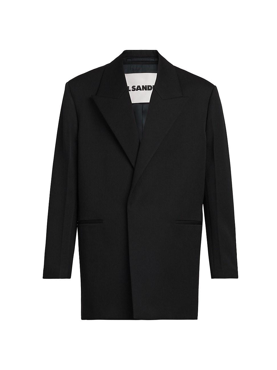 Mens Wool-Blend Peak-Lapel Blazer Product Image