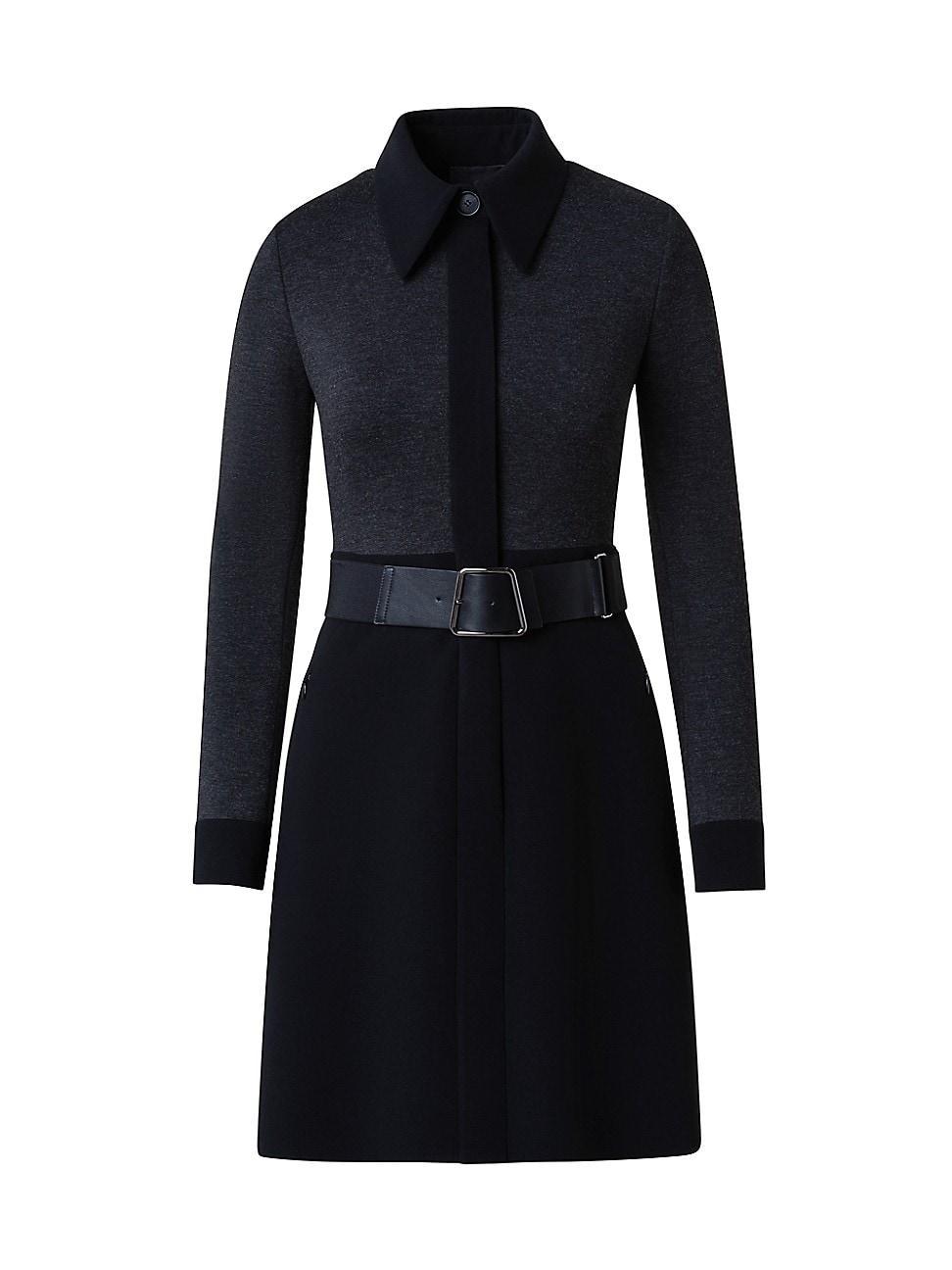 Womens Contrast Trim Belted Shirtdress Product Image