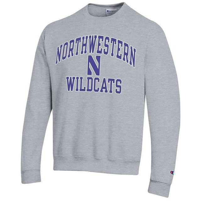 Mens Champion Heather Gray Northwestern Wildcats High Motor Pullover Sweatshirt Product Image