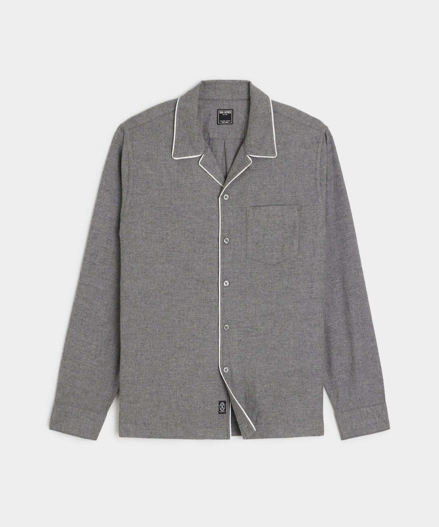 Tipped Flannel Shirt in Grey Product Image