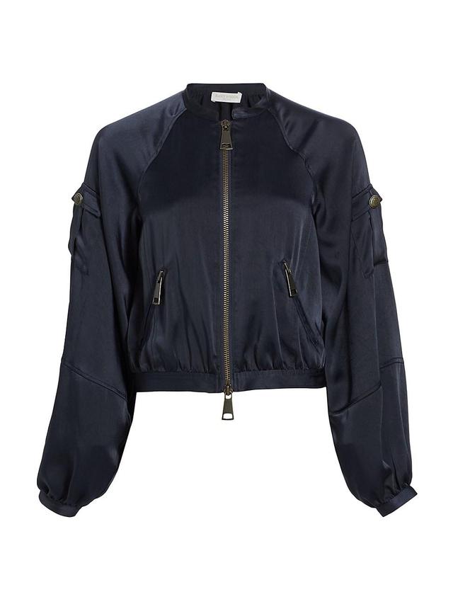 Womens Marina Satin Bomber Jacket Product Image