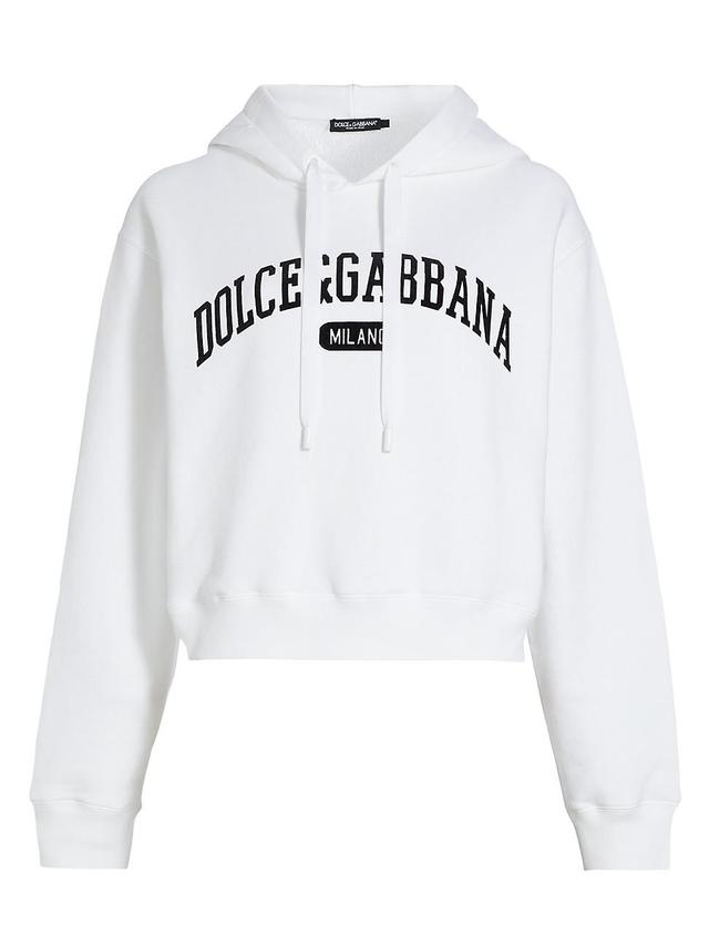 Womens Varsity Logo Crop Hoodie Product Image