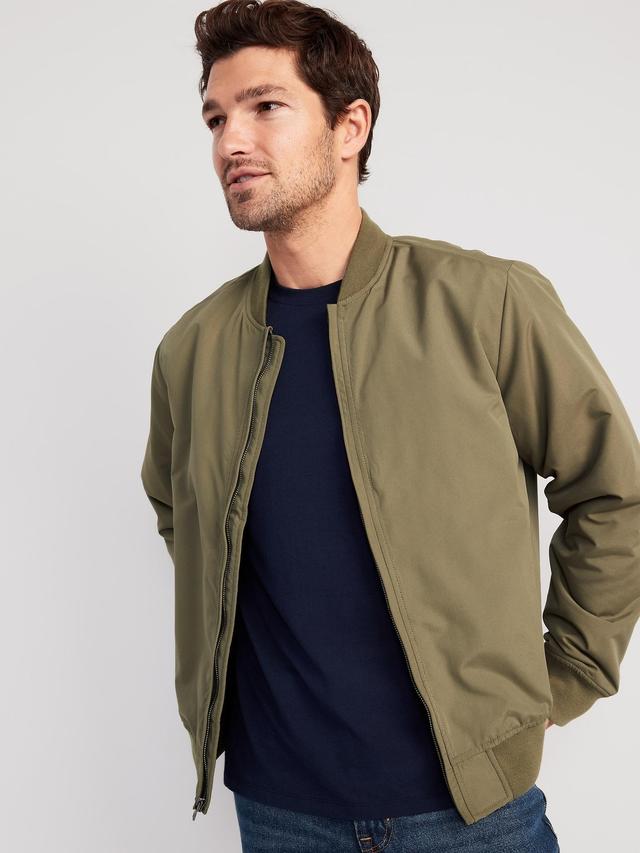 Water-Resistant Zip Bomber Jacket Product Image