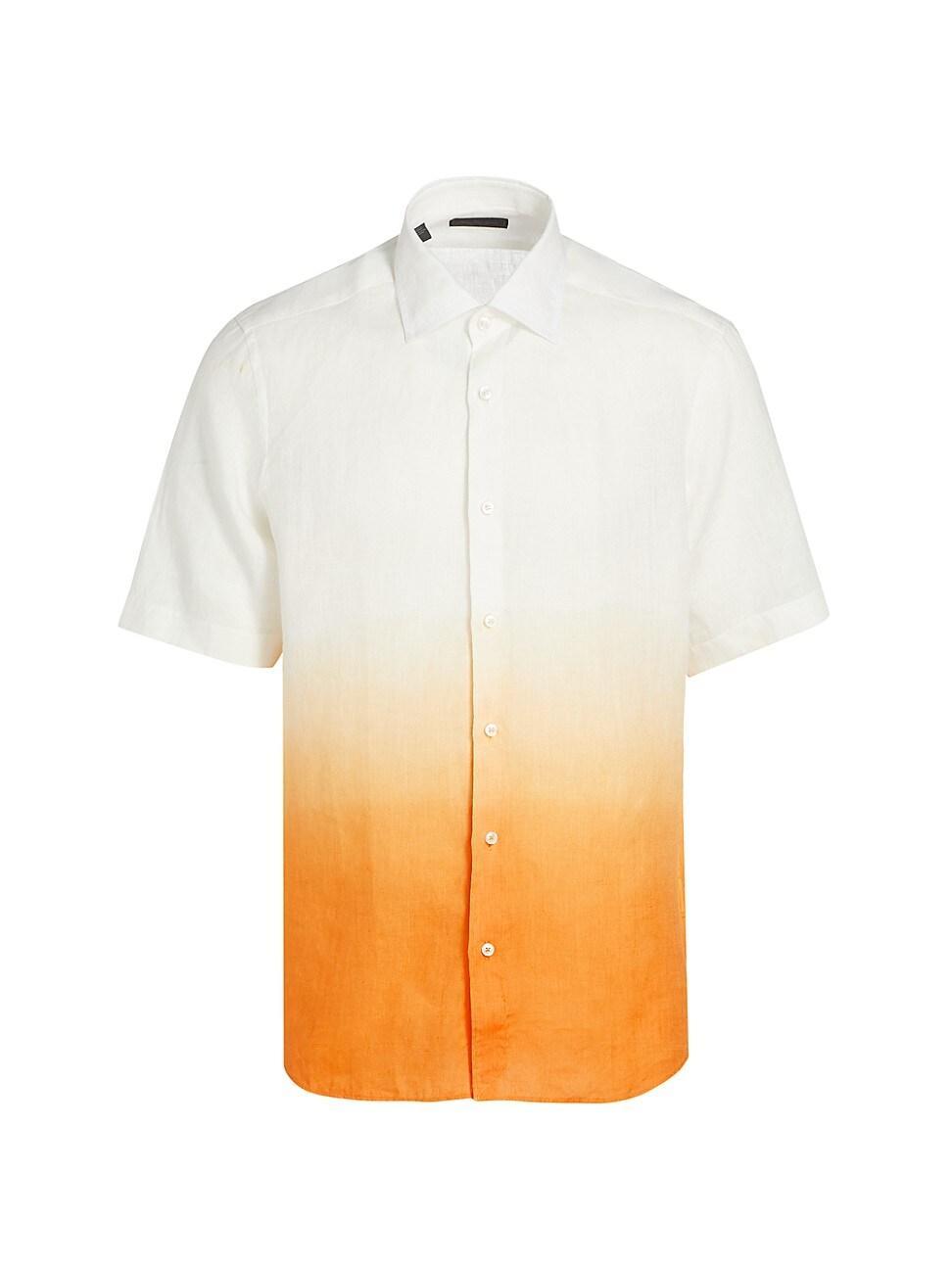 Mens COLLECTION Ombr Linen Button-Front Shirt Product Image