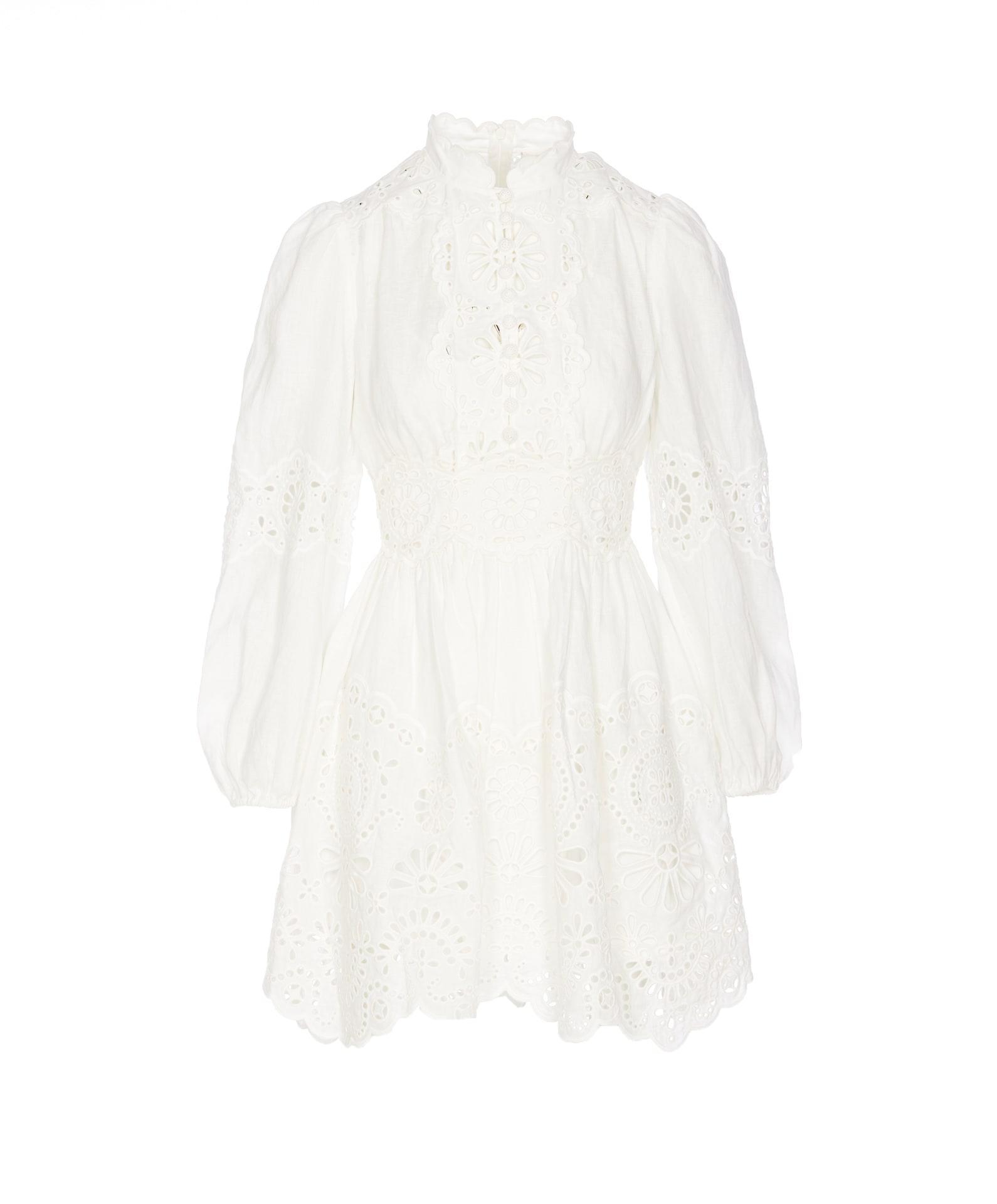 ZIMMERMANN Acacia Mini Dress In White Product Image