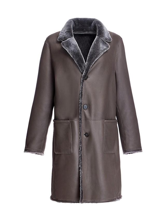 Mens Reversible Shearling Car Coat Product Image