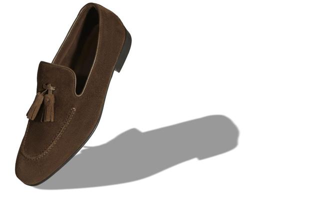 CHESTER Brown Suede Tassel Loafers Product Image