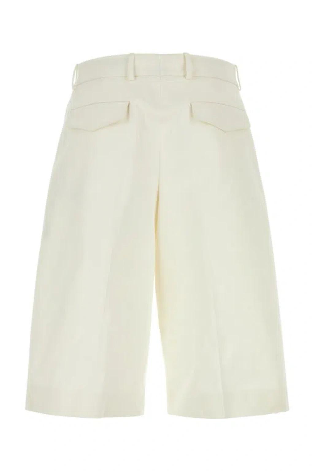 Man White Twill Bermuda Shorts Product Image