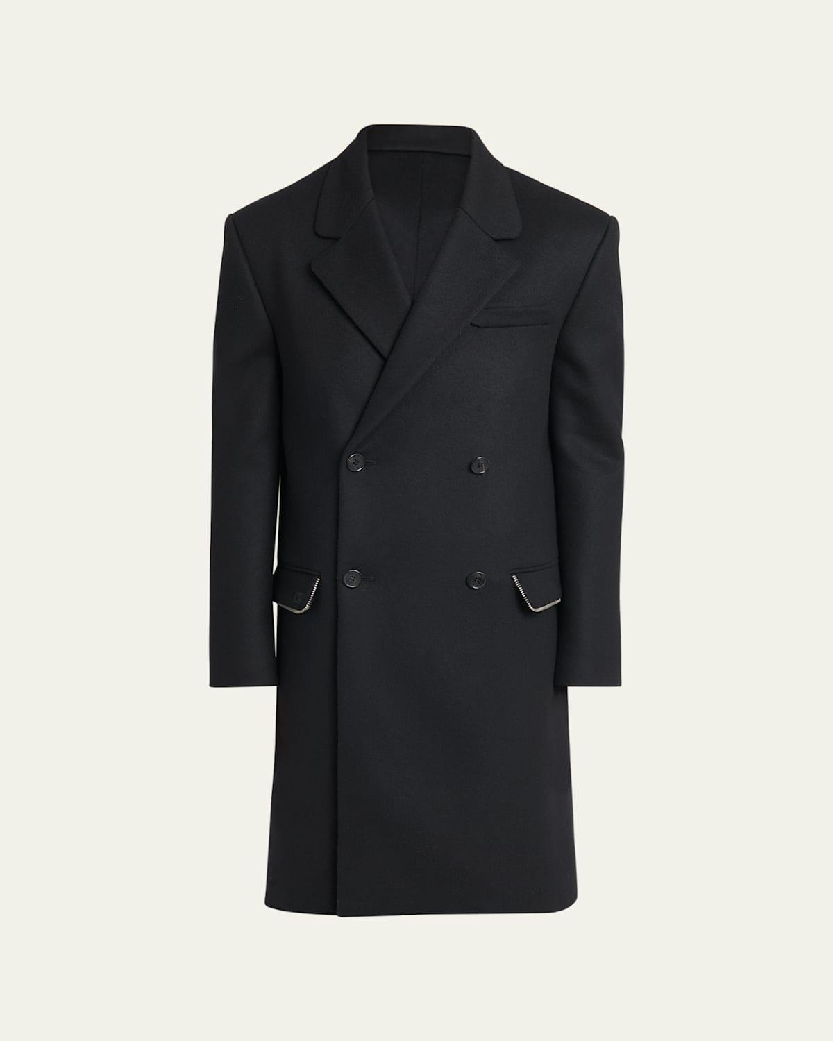 Mens Topcoat with Zipper Details Product Image