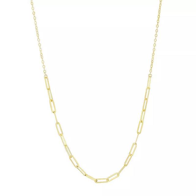 Divine Gold 14k Gold Paper Clip Chain Necklace, Womens Yellow Product Image