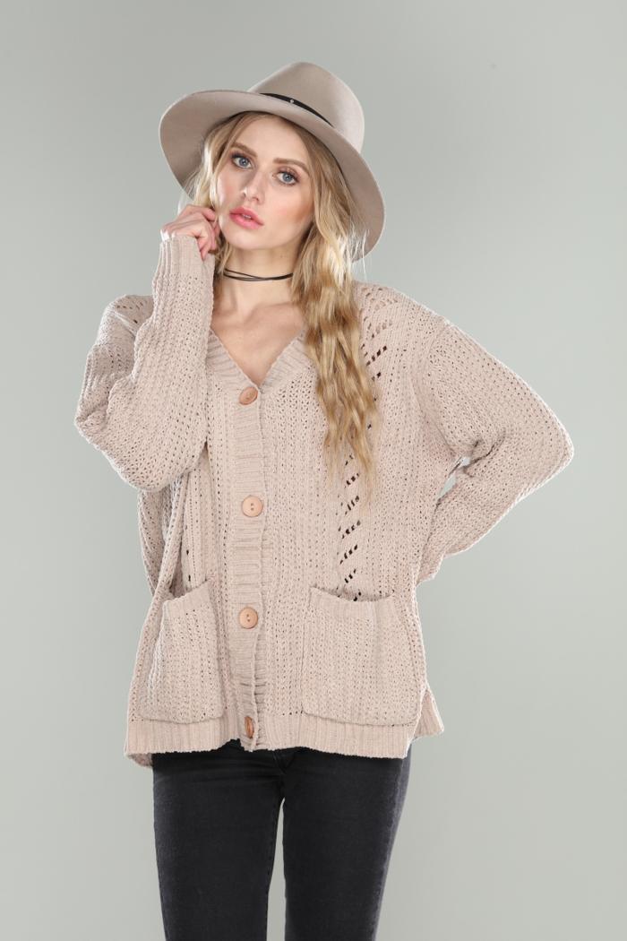 Soft Chenille Sweater Cardigan Product Image