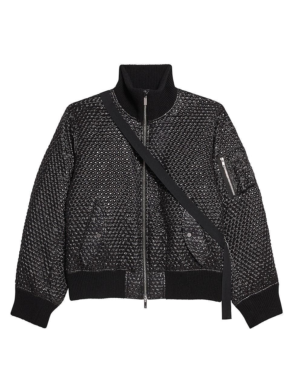 Mens Bubble Wrap Seatbelt Bomber Jacket Product Image