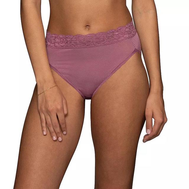 Womens Vanity Fair Flattering Lace Hi-Cut Panty 13280 Green Chip Stripe Product Image