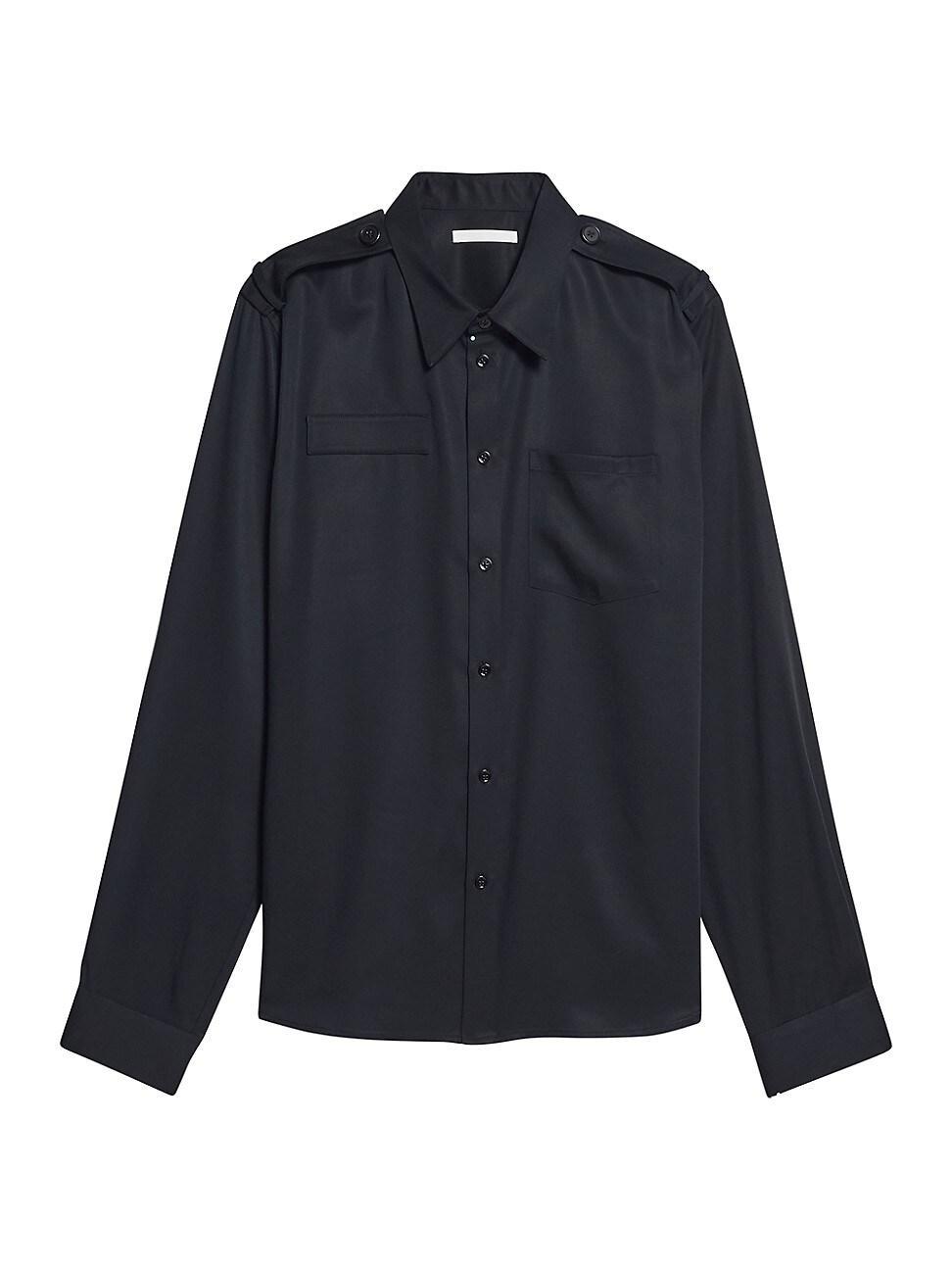 Mens Epaulette Button-Front Shirt Product Image