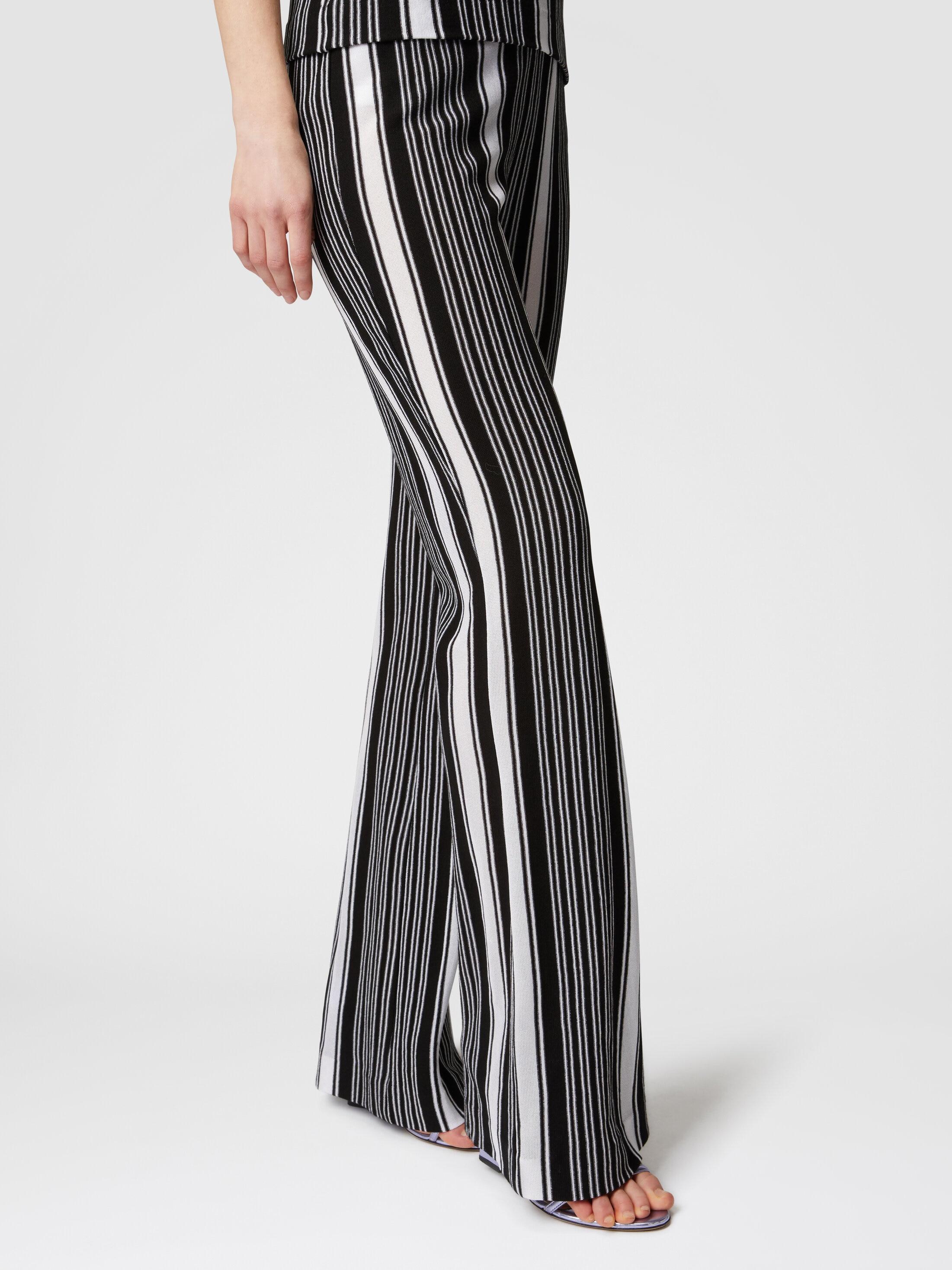 Straight striped trousers in cotton and viscose Product Image