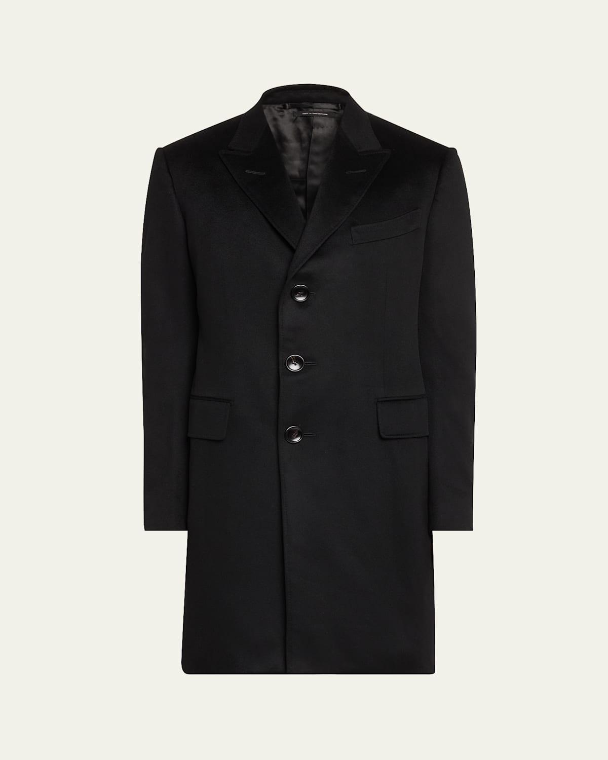 Mens Solid Cashmere Overcoat Product Image