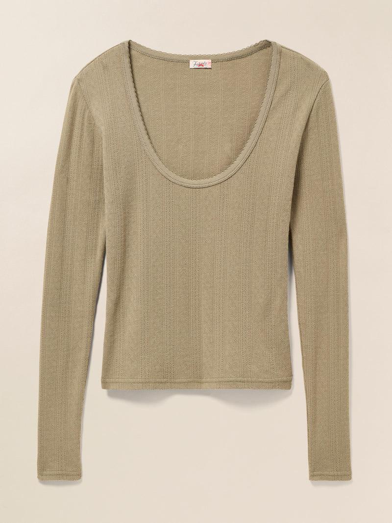 Pacific Pointelle Scoop Neck - Green Tea Product Image