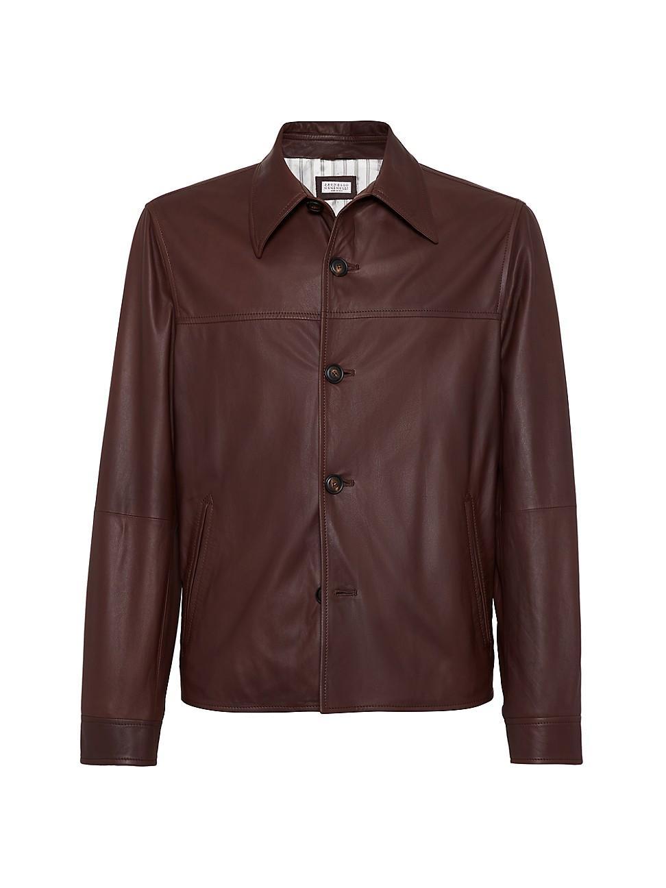 Mens Nappa Leather Overshirt Product Image