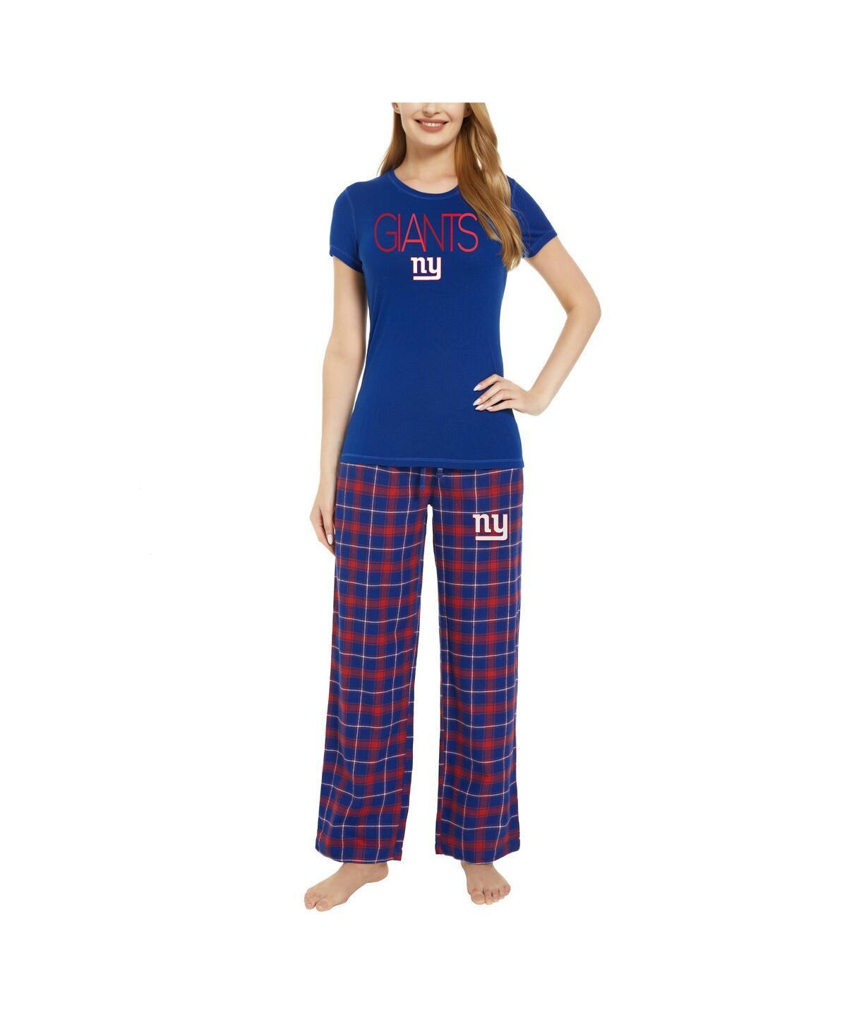 Womens Concepts Sport Royal New York Giants ArcticT-shirt and Flannel Pants Sleep Set - Royal Product Image