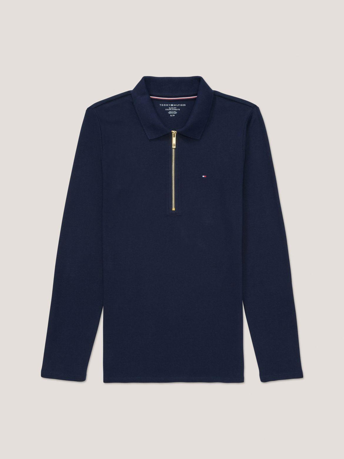 Tommy Hilfiger Women's Solid Zip Polo Product Image