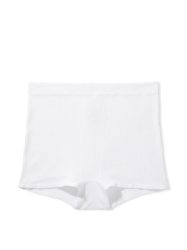 Logo Cotton Lace High-Waist Boyshort Panty Product Image