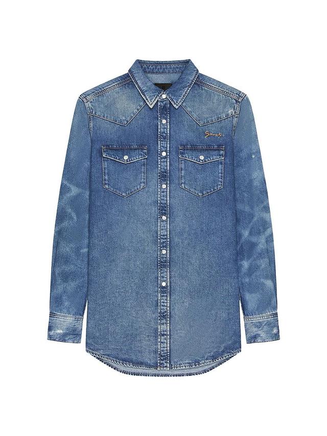 Mens Slim Fit Shirt in Denim Product Image