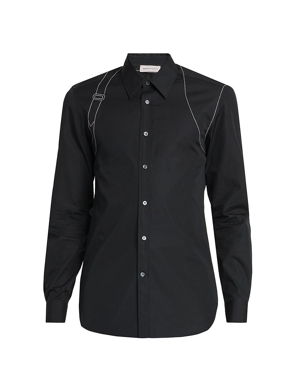 Men's Contrast-Stitch Harness Dress Shirt Product Image