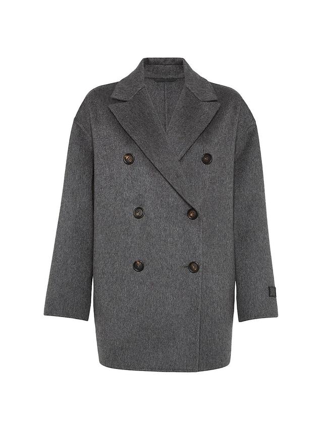 Womens Hand Crafted Cashmere Double Beaver Pea Coat Product Image