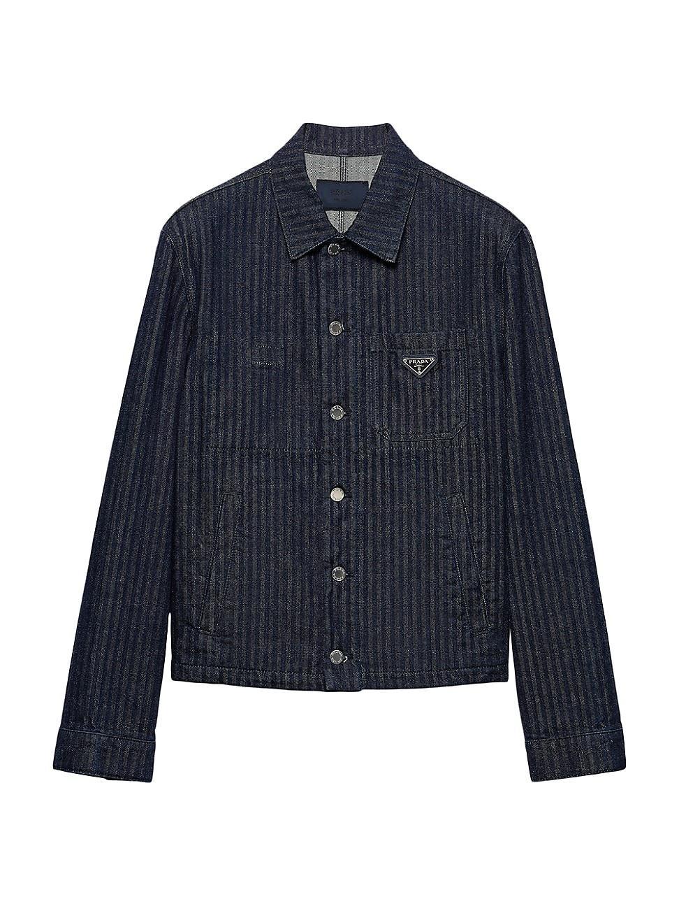 Mens Chevron Denim Blouson Jacket Product Image