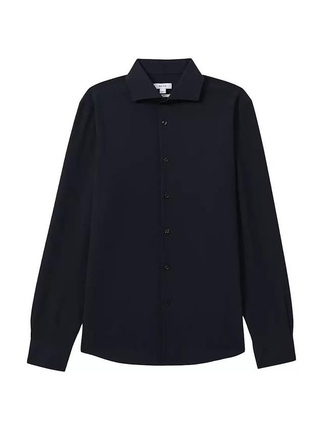 Spring Woven Button-Front Shirt Product Image