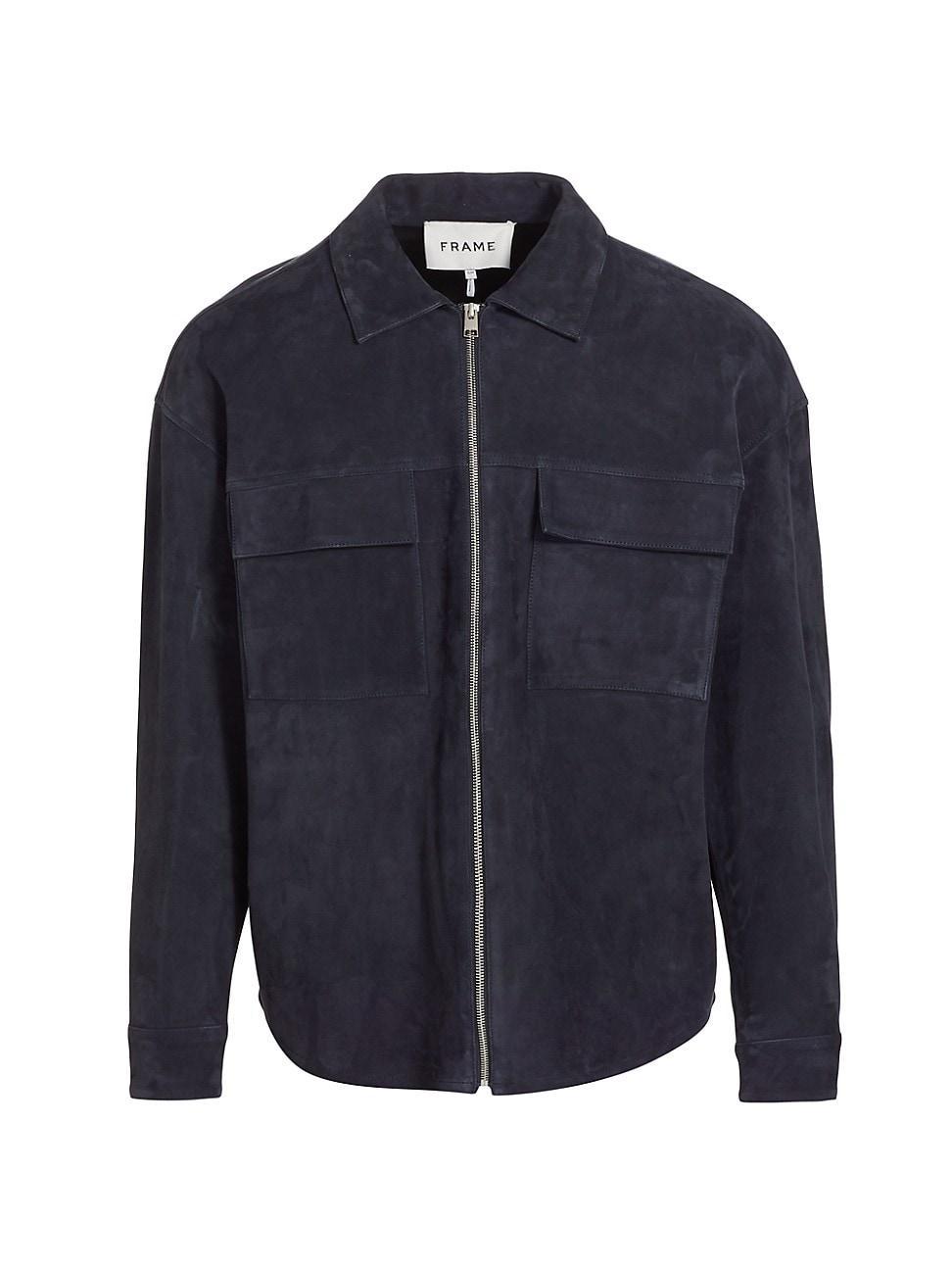 Mens Suede Zip Shirt Product Image