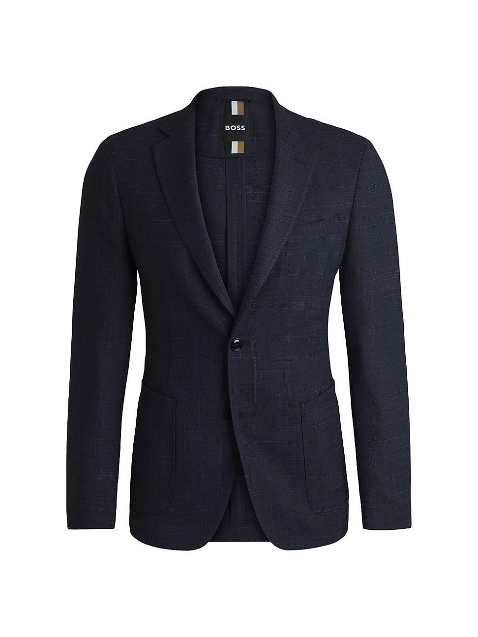 Mens Slim Fit Jacket in Micro Patterned Stretch Cloth Product Image