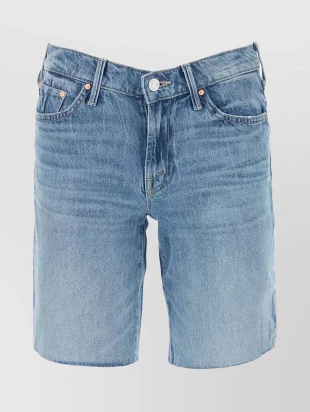 Denim Bermuda Shorts In Azzurro Product Image