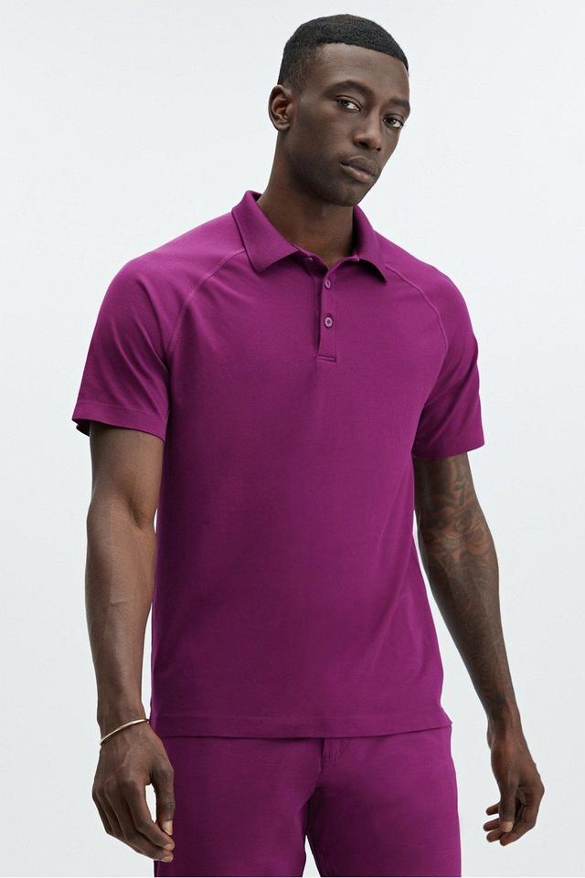 Fabletics Men The Training Day Polo male Deep Port Size XL Product Image