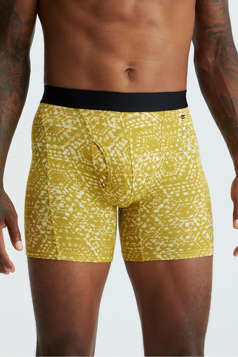 Fabletics Men The 24-7 Boxer Brief male Golden Olive Constellation Size XXL Product Image