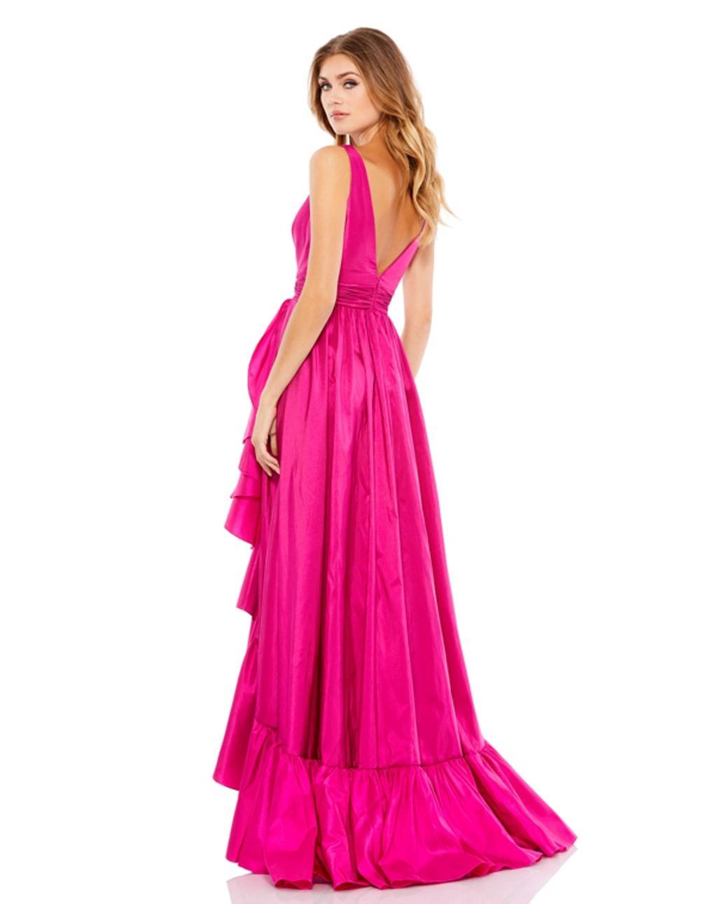 Faux Wrap Tier Gown In Magenta Product Image