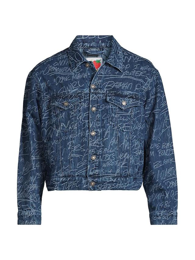 Mens Graffiti Denim Jacket Product Image