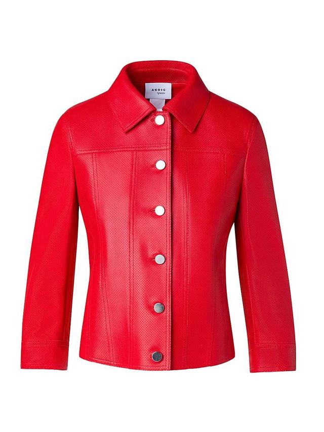 Womens Nappa Leather Trucker Jacket Product Image