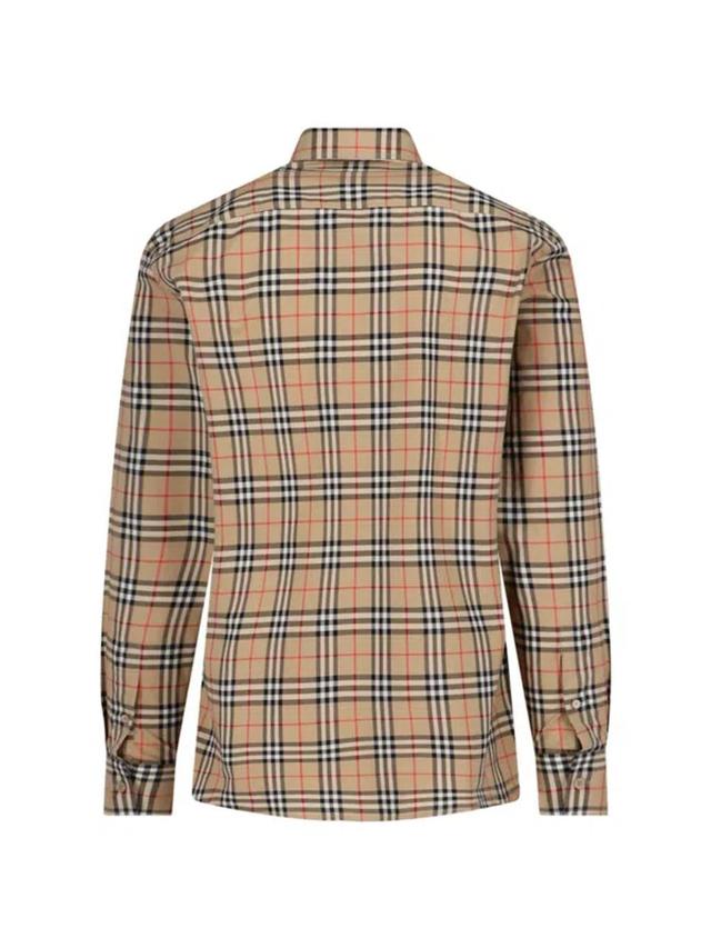 Beige Check Shirt Product Image