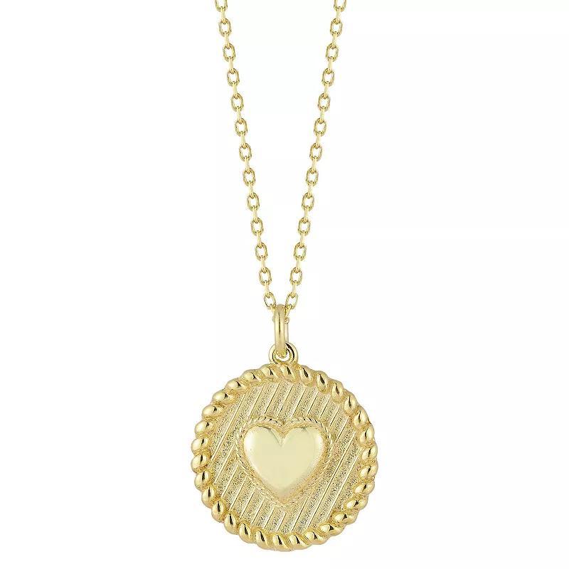 Sunkissed Sterling 3D Heart Pendant Necklace, Womens Gold Tone Product Image