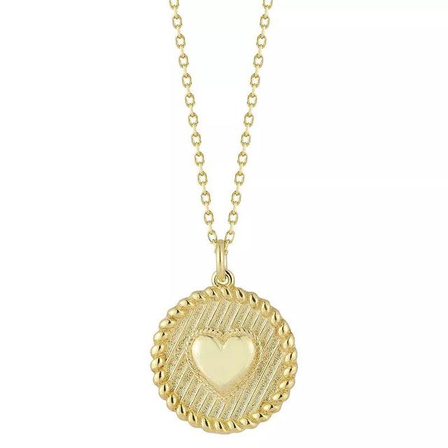 Sunkissed Sterling 3D Heart Pendant Necklace, Womens Gold Tone Product Image