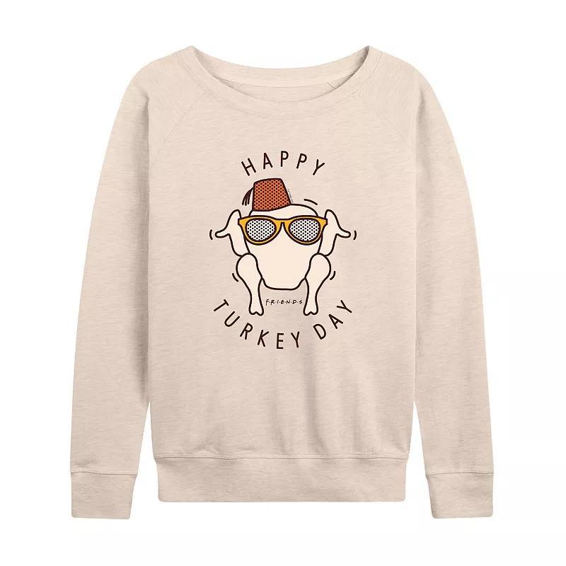 Womens Friends Happy Turkey Day Lightweight French Terry Sweatshirt Product Image