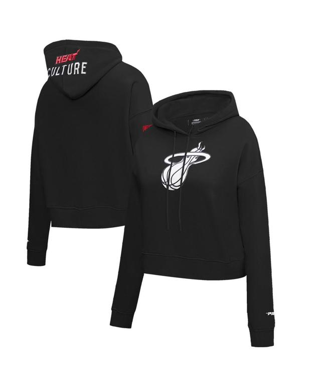 Womens Pro Standard Black Miami Heat 2023/24 City Edition Cropped Pullover Hoodie Product Image