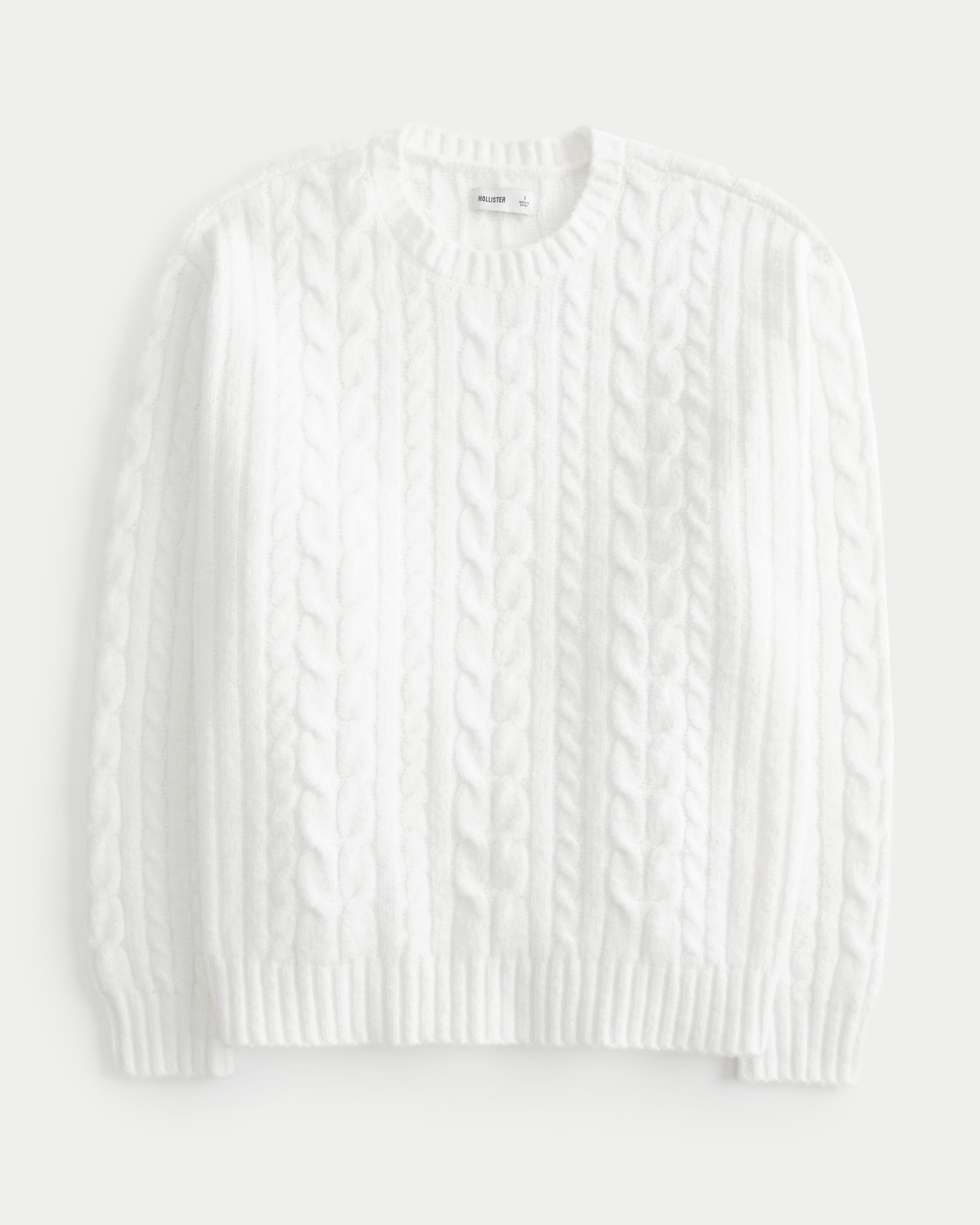 Hollister Comfy Cloud Cable-Knit Crew Sweater Product Image