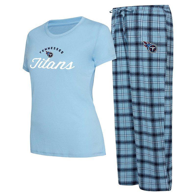 Womens Concepts Sport Blue/Navy Tennessee Titans Arctic T-Shirt & Flannel Pants Sleep Set Product Image