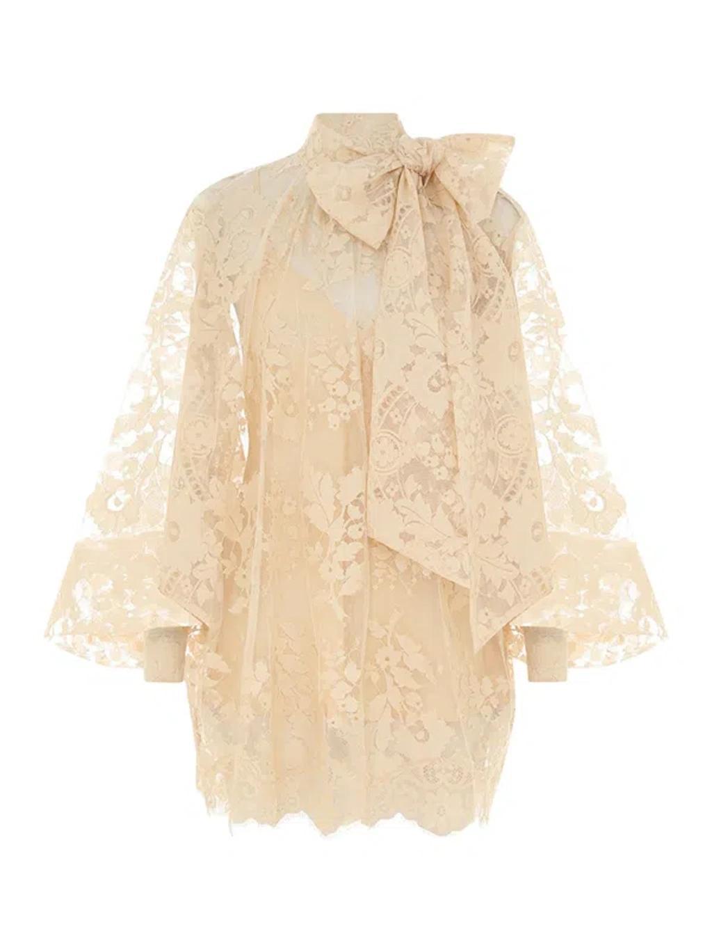 Illustration Lace Blouse In Nude & Neutrals Product Image