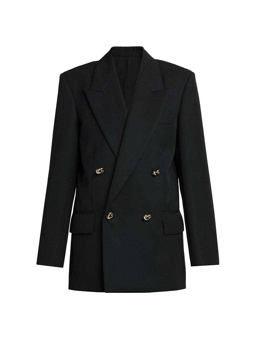 Womens Double-Breasted Wool Twill Blazer Product Image