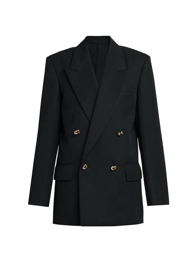 Womens Double-Breasted Wool Twill Blazer Product Image