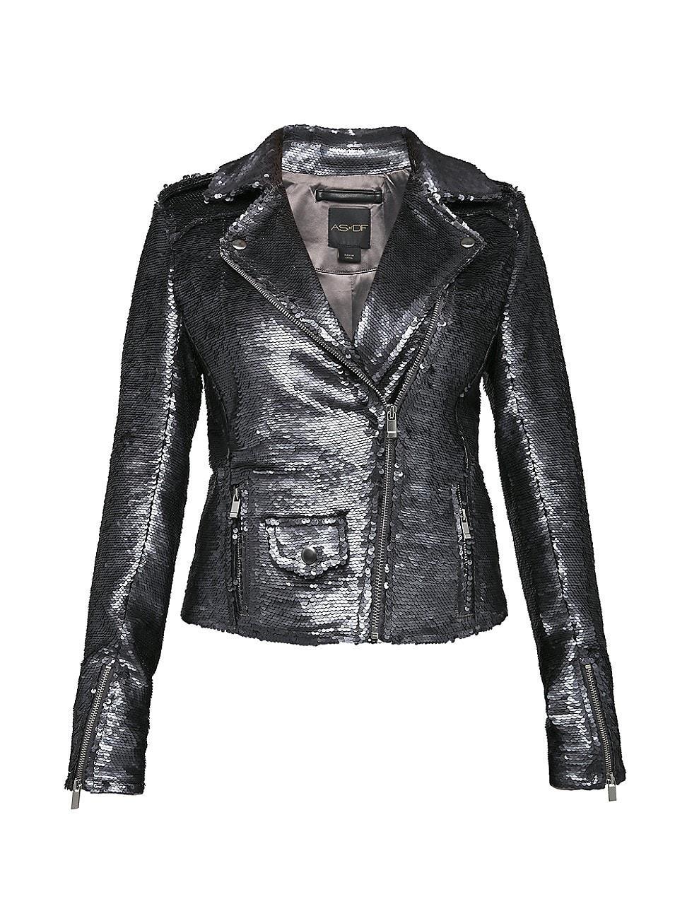 Womens Lullaby Sequin Moto Jacket Product Image