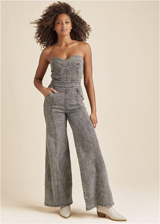 Wide Leg Denim Jumpsuit product image